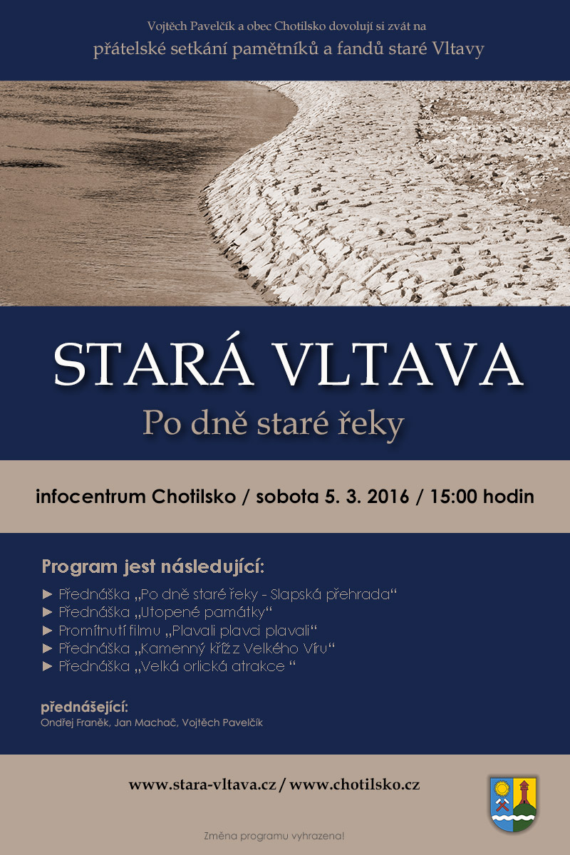 Stará Vltava / přednáška / IC Chotilsko