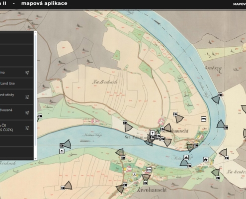Mapová webová aplikace Vltava - proměny zaniklé krajiny