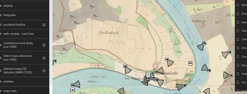 Mapová webová aplikace Vltava - proměny zaniklé krajiny