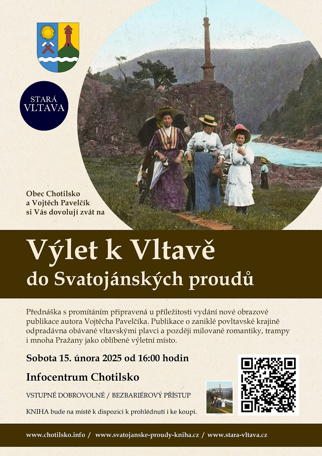 Výlet k Vltavě do Svatojánských proudů / přednáška s promítáním / Infocentrum Chotilsko / 15. 2. 2025