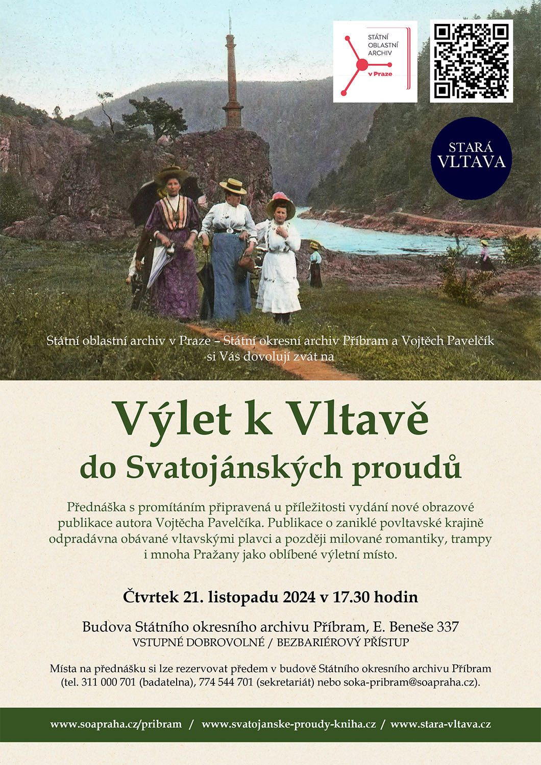 Výlet k Vltavě do Svatojánských proudů / přednáška s promítáním / Státní okresní archiv Příbram / 21. 11. 2024