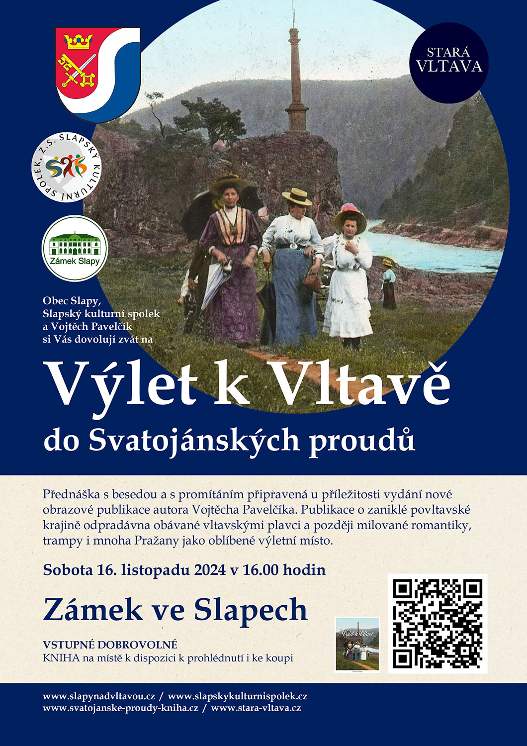 Výlet k Vltavě do Svatojánských proudů / přednáška s promítáním / Slapy, zámek / 16. 11. 2024