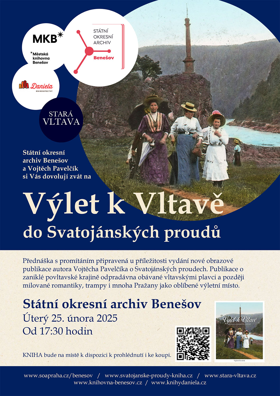 Výlet k Vltavě do Svatojánských proudů / přednáška s promítáním / Benešov u Prahy / 25. 2. 2025